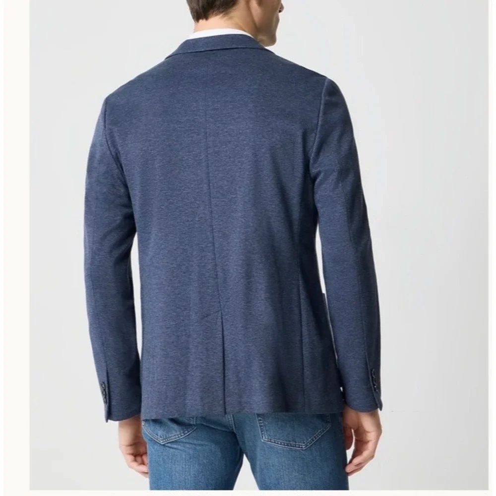J.Crew Mens Size 44R Thompson Blazer Navy Melange Knit Cotton Blend BW430 NWT
